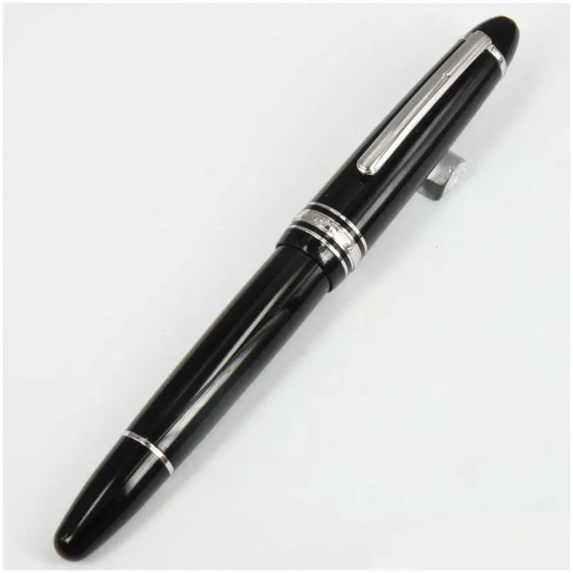 wholesale famous roller ball pen matte black gift pen white classique office writing pens with series number