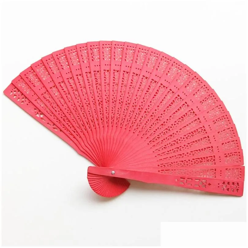 Other Event & Party Supplies Party Supplies 100Pcs Wood Fans Mticolor Showgirl Dance Fan Event Sunflower Pattern Bridal Personalized S Dhe9I