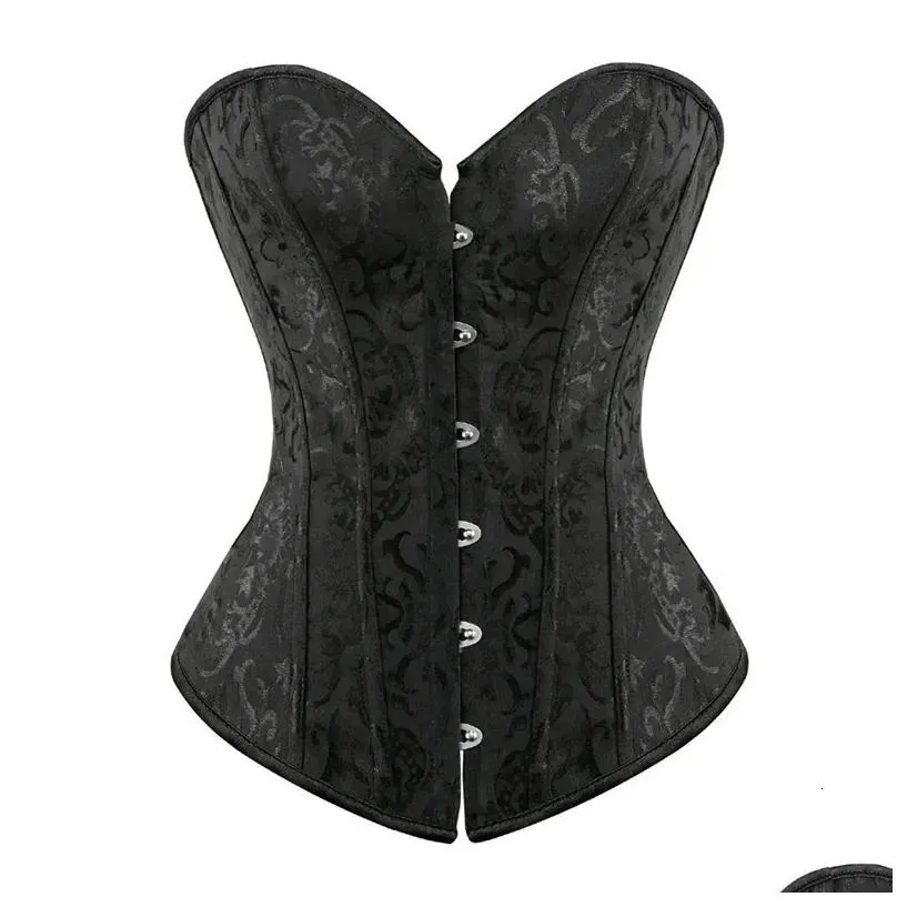 Waist & Tummy Shaper Waist Tummy Shaper Women Y Corsets Bustiers Floral Lace Tops Shapewear Burlesque Vintage Corset Gothic Satin Ling Dhgut