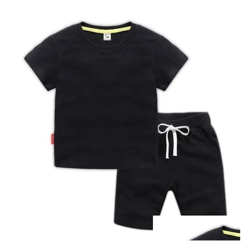 Clothing Sets New Fashion Summer Brand Tracksuit Sets Baby Clothes Suit Children Boys Girls Cartoon T-Shirt Shorts 2Pcs/Set Toddler Ca Otvpo