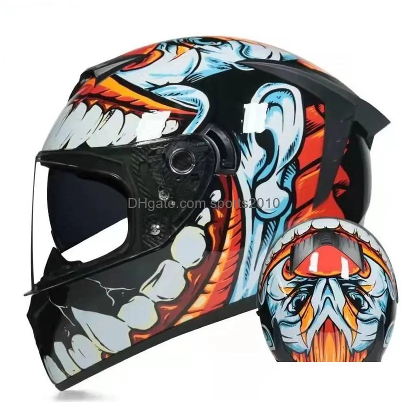 Motorcycle Helmets Fl Helmet  Men Double Lens Motorcross Accessories Motorbike Dot Appd Bluetooth Antifog 702 Drop Delivery Dhdor