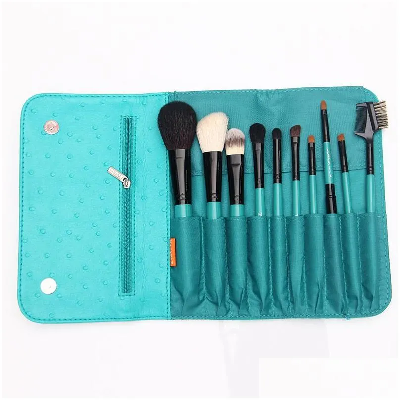 Makeup Brushes Zoreya New 10 Pcs  Makeup Brushes Set Upgraded Professional Make Up Animal Hair Natural Tool Kits Drop Deliver Dhewk