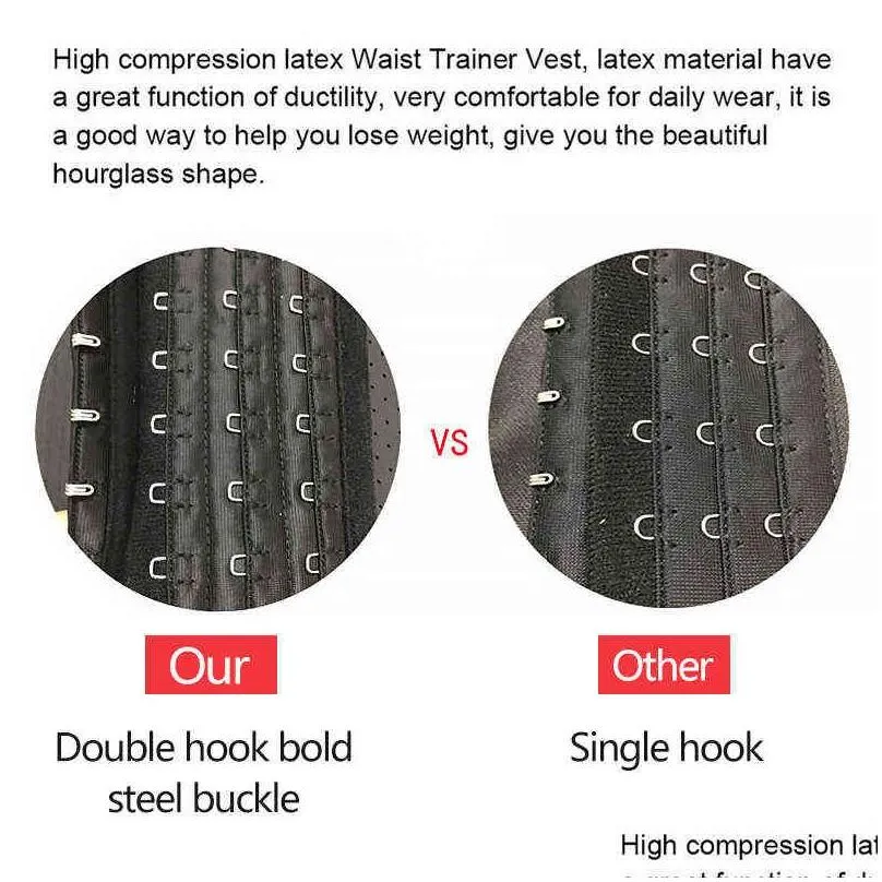 Waist & Tummy Shaper Corset Body Shaper 25 Steel Bones Latex Vest Waist Trainer Slimming Orthopedic Belt Modeling Strap Shapers 220104 Dhoxj