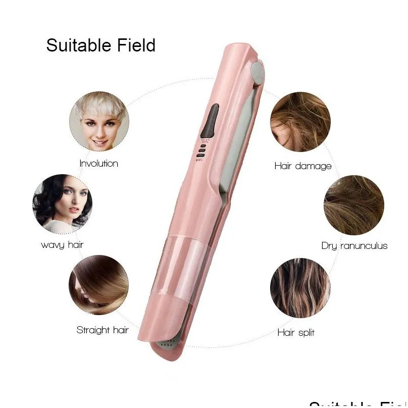 csw wireless usb hair straighteners fast heating flat iron ceramic hair curler curling irons  straightening iron