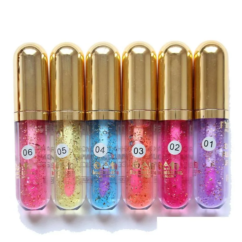 Lip Gloss Ministar Glitter Lip Plumper Gloss 24K Golden Sequins 3D Hydra Plum Lipgloss Clear Gradual Long Lasting Lips Makeup Drop Del Dhdst