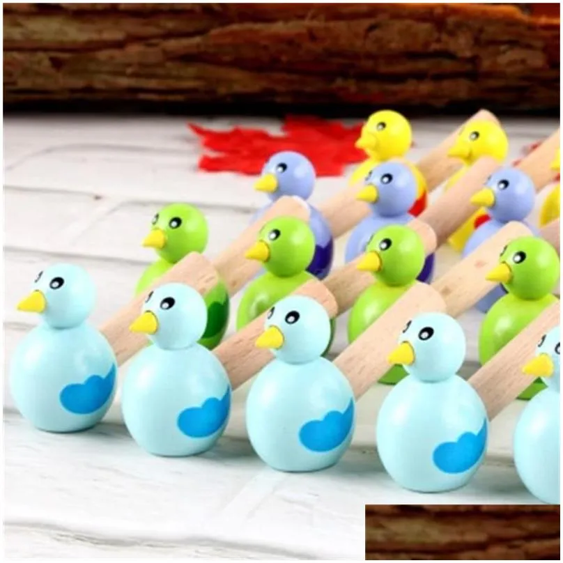 Baby Music & Sound Toys Colorf Ding Whistle New Bath Toy Wood Bird Bathtime Musical Kid Early Instrument Educational Children Gift Dro Dhqma