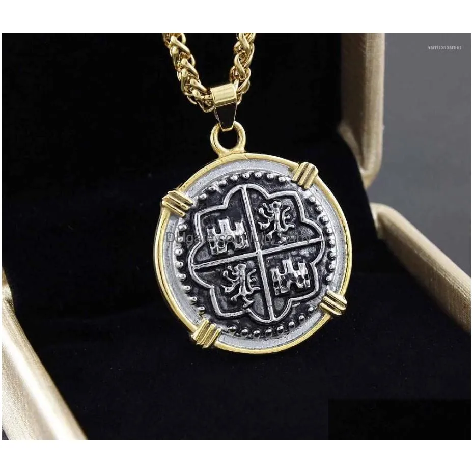 pendant necklaces pirate spanish treasure coin chain 2023 necklace3030636