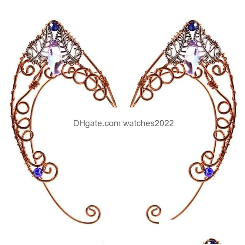 Ear Cuff Clip Earrings Wrap Butterflies Nocuffs Wing Elf Wedding Filigree Fairy Crystal Jewelryzircon Ees 230710 Drop Delivery Dhpk5