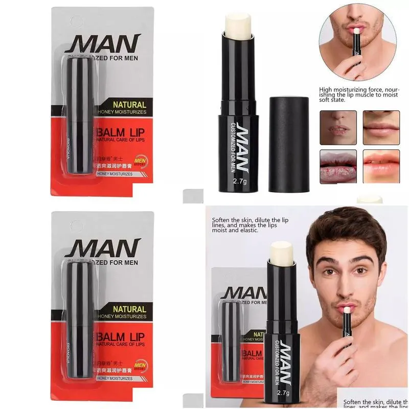 Lip Balm Natural Lip Balm For Men Honey Moisturizes Chapstick Moisturizing Hydration Lighten Lips Lines Anti-Dry Lipp Care Makeup Drop Dh3Kf