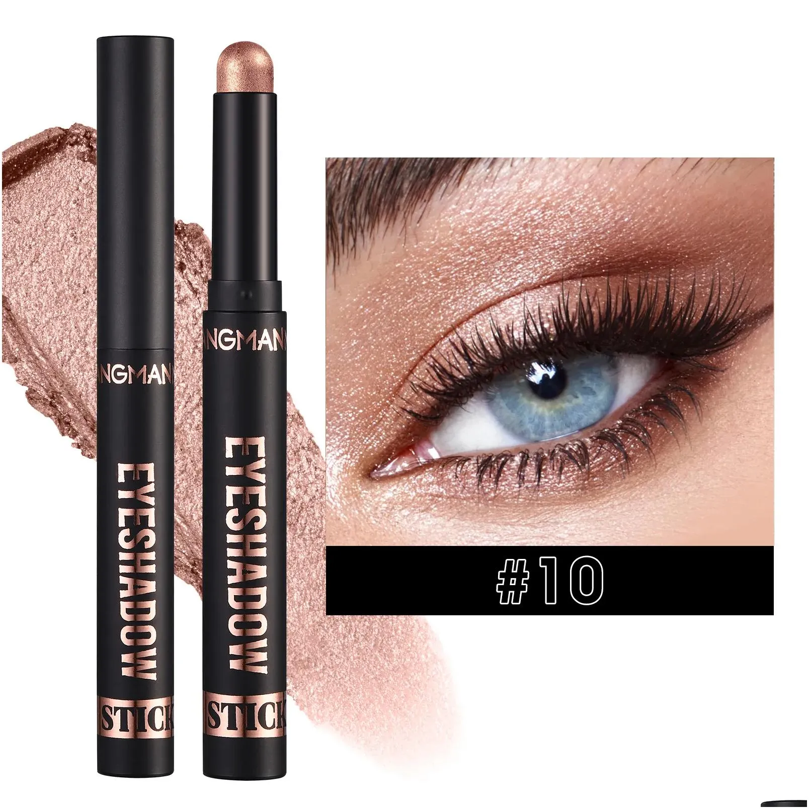 Eye Shadow Cream Eyeshadow Stick Highlighter Makeup Long-Lasting Waterproof Crease-Proof Blendable Eye Shadow Applicator Sticks Pen Ey Dhzqy