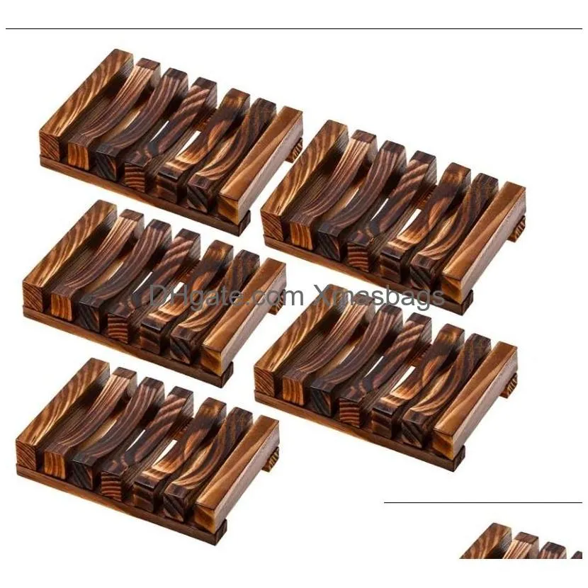 soap box natural bamboo dishes bath soap holder wooden soap dishes tray wooden prevent mildew drain box bathroom washroom tools