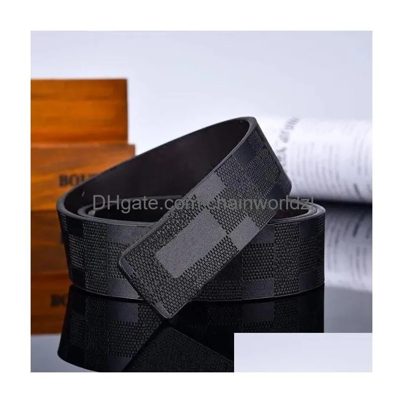 men designer belt classic fashion casual letter smooth buckle womens mens leather belt width 3.8cm with orange box size 105-125