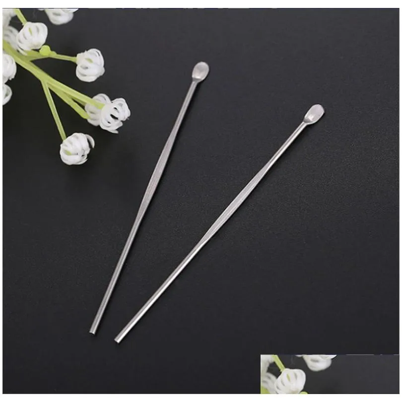 Accessories Ss Wax Dabber Tools 80Mm Stainless Steel Ear Care Removal Cleaner Ego Pen Dry Herb Dab Titanium Nail Concentrate Daber Dab Dh4Ha