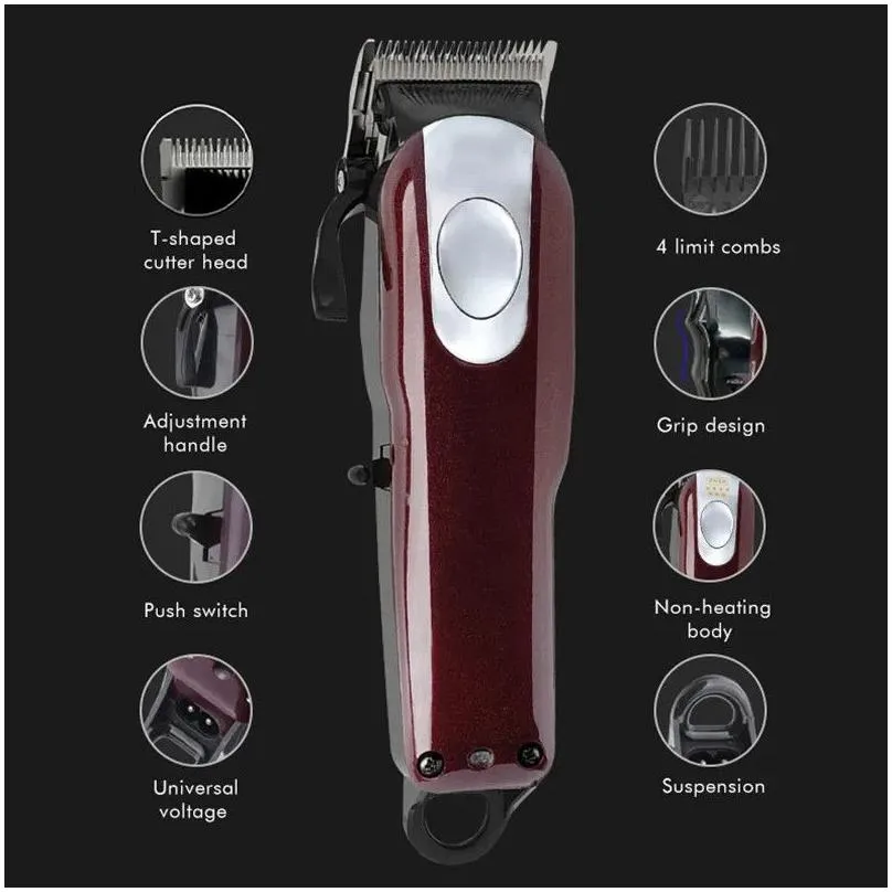 Other Health & Beauty Items Cordless Clippers Professional Hair Pro Haircutting Kit For Blunt Cuts Adjustable Taper Lever Crunch Blade Dhbgg