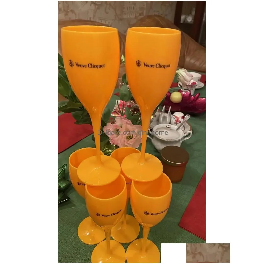 wine party veuve champagne coupes glass vcp flutes acrylic goblet trendy plastic cups summer christmas present