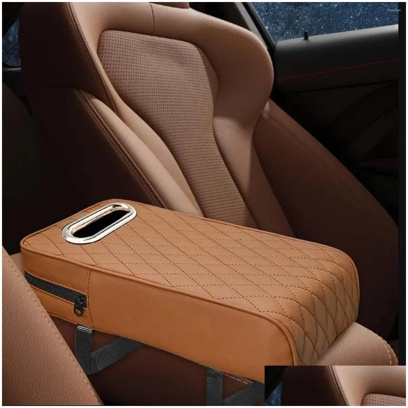 Other Interior Accessories Interior Accessories Middle Console Protector Pu Leather Center Er For Suvs Vehicles Trucks Car Drop Delive Dhqh1