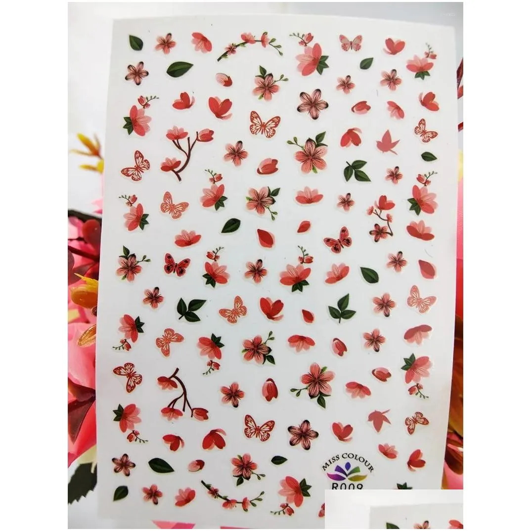 nail stickers sunflower 3d for nails small  yellow flower sticker foil decals art decorations manicure accessories