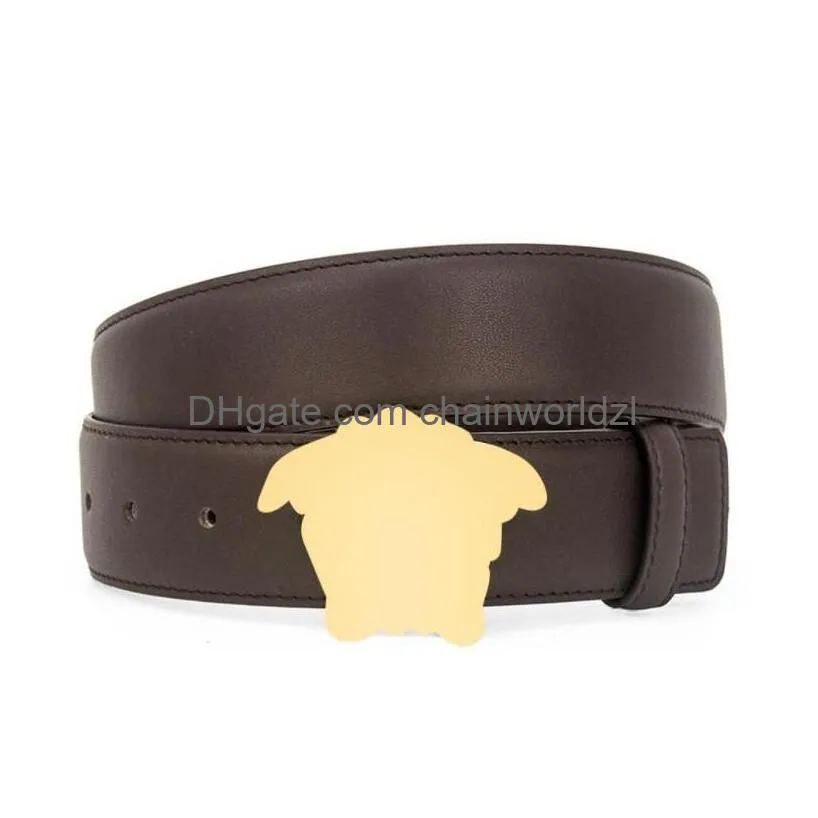fashion belt man woman belts designer smooth gold sliver gun black buckle top quality cowhide leather