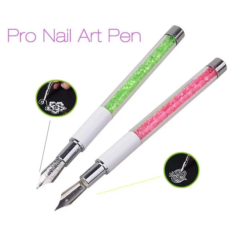 wholesale- nal art pen with 5 dotting heads rhinestone nail painting drawing line salon nail beauty decoration tools 2017 