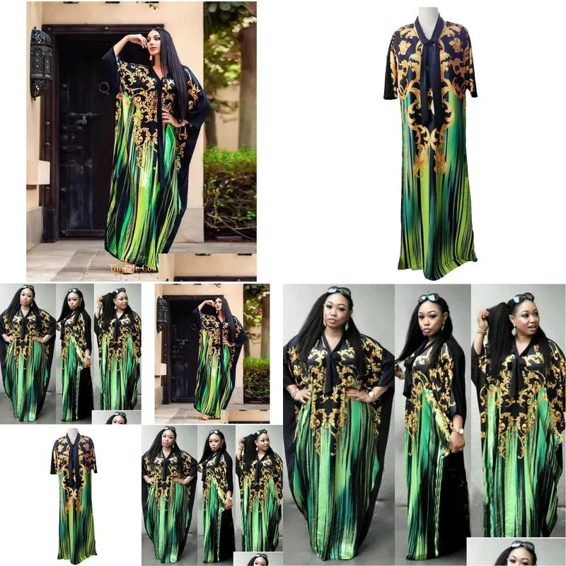 Ethnic Clothing African Dresses For Women Africa Clothes Costume Dress Print Dashiki Ladies Ankara Plus Size Nigeria Female Drop Deli Dh57G