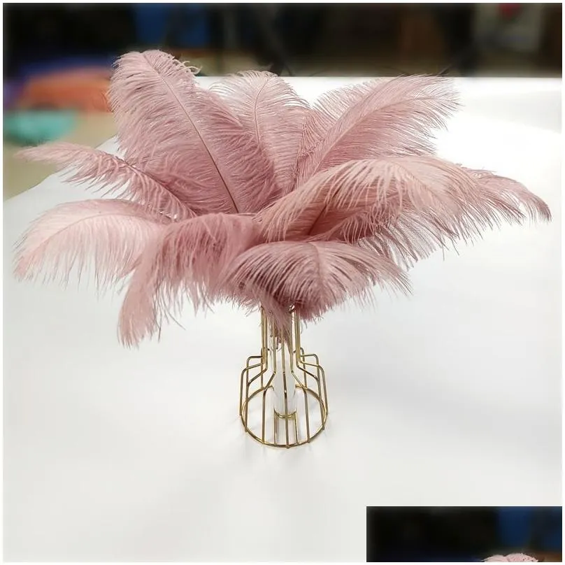 Feathers Wholesale Colored Ostrich Feathers For Arts And Crafts Wedding Decoration Handicraft Accessories Table Centerpieces Carnival Dhz1R