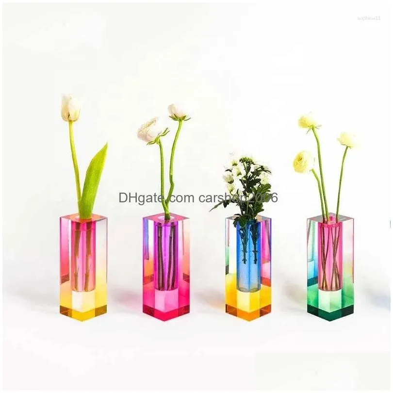 vases acrylic luxury crystal vase ornaments living room flower mashite modern minimalist european table decoration