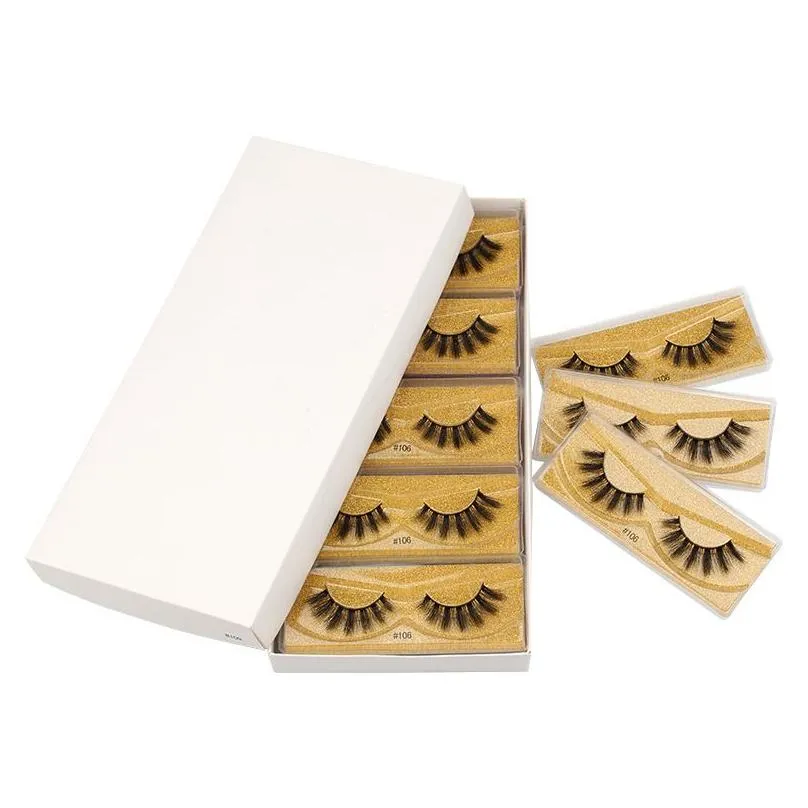 Other Health Beauty Items 3D Mink Eyelash Wholesale Lashes False Eyelashes In Bk Case With Mticolor Base Card Coloris Makeup Eye La Dhnmw