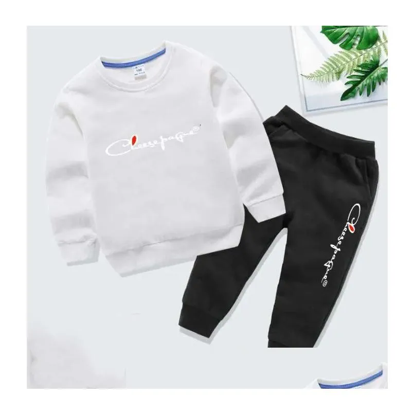 Clothing Sets New Fashion Children Clothes Sets Autumn Winter Long Sleeve Pant 2Pcs Outfit Clothing For Boys Drop Delivery Baby, Kids Ot5Nb