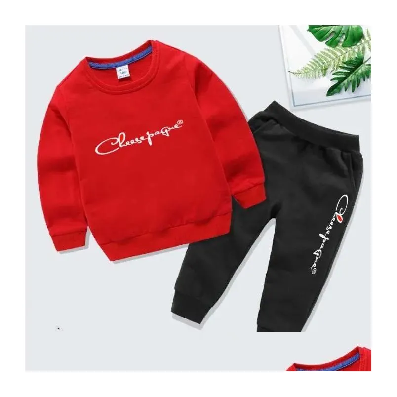 Clothing Sets New Fashion Children Girls Clothing Sets Outfits Sweatshirts Pant Suits 2Pcs Baby Kids Loungewear Tracksuits Boy Clothes Otwh9