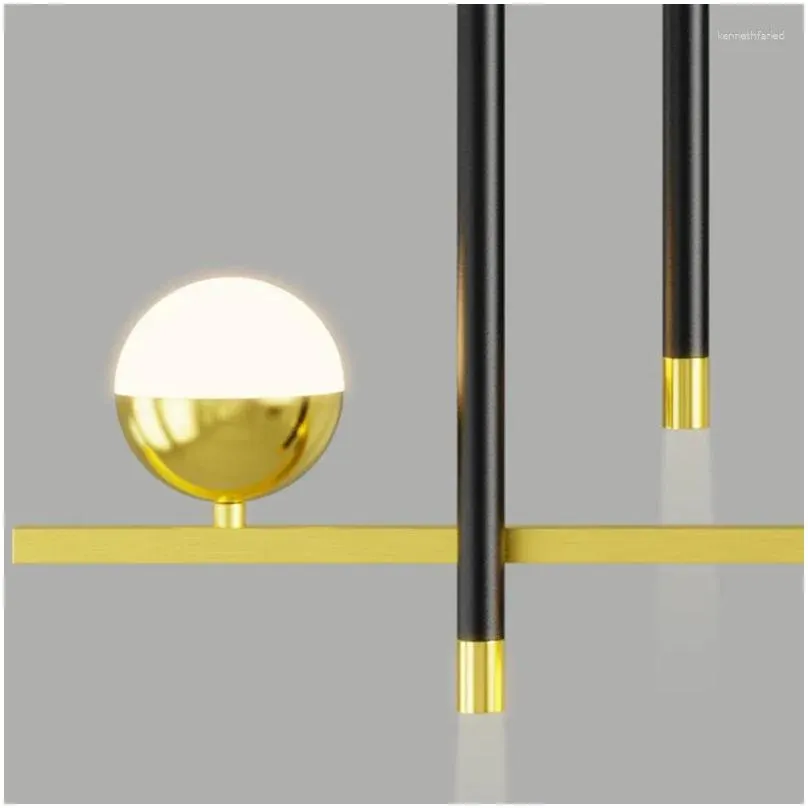 Pendant Lamps 2024 Design Led Chandeliers Black Golden Lights For Salon Living Dining Room Table Decor Hanging Lighting Lampadario Dr Dhren