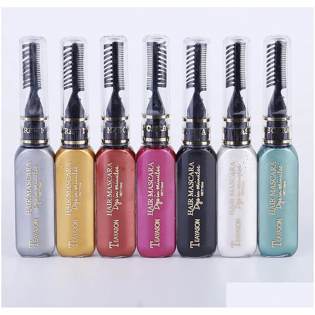 Hair Colors Temporary Hair Mascara Color Chalk 8 Colors Instantly Hairr Chalks Dye Touchup Mascaras Perfect Gift For Girls Kids Drop D Dhviy