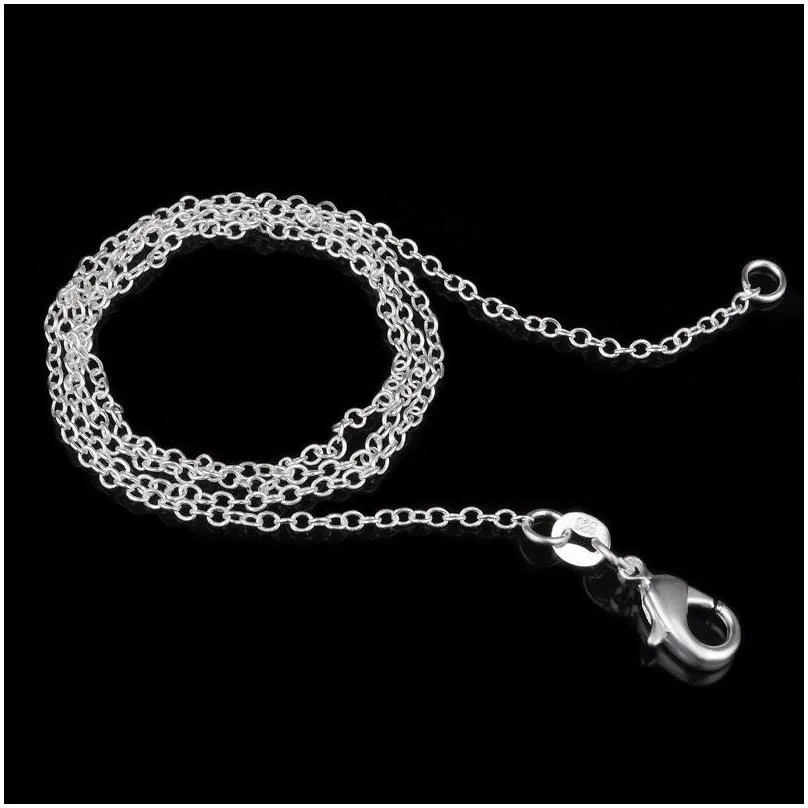 Chains 1Mm 925 Sterling Sier Plated Snake Chain Necklace 16 18 20 22 24 Inch For Drop Delivery Jewelry Necklaces Pendants Dh1Rl
