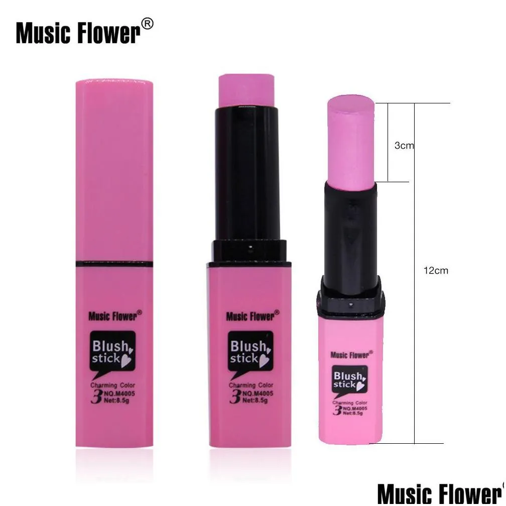 Blush Music Flower Charming Cream B Stick Rouge Easy To Wear Long Lasting Waterproof Ber Pink Face Makeup Drop Delivery Health Beauty Dhbsa