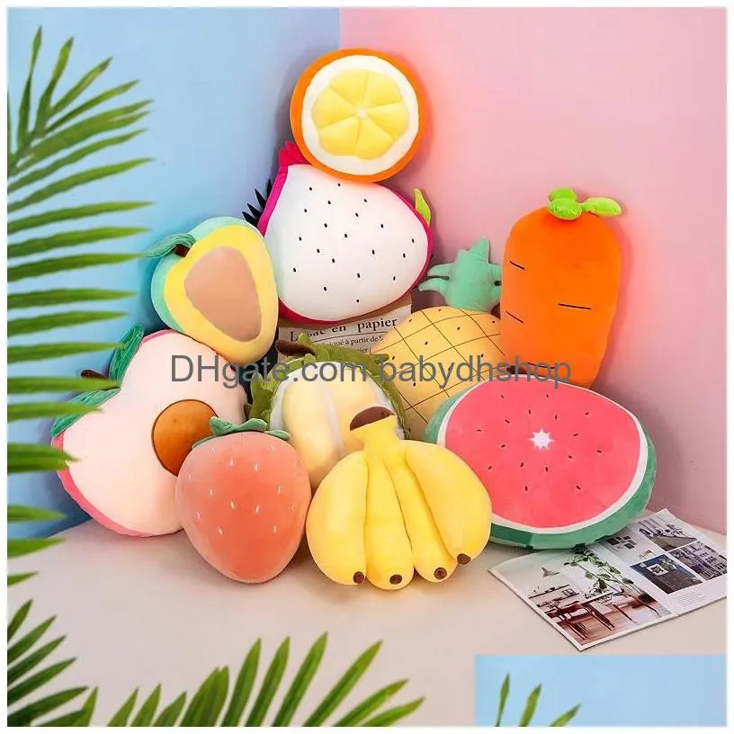 imitation fruit plush toy doll childrens cloth doll creative 3d strawberry cushion watermelon throw pillow