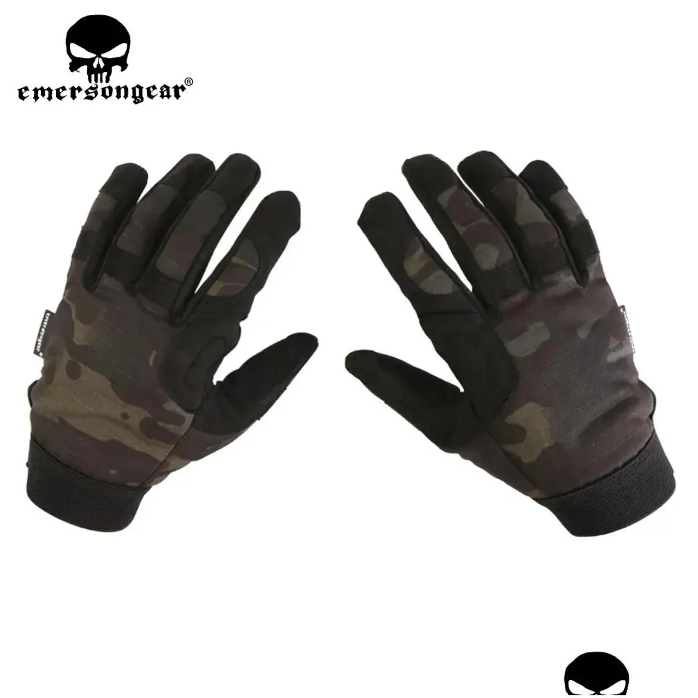 Motorcycle Gloves Gloves Emersongear Tactical Fl Finger Lightweight Military Army Combat Protection Paintball Shooting Cycling Airsoft Dh24F