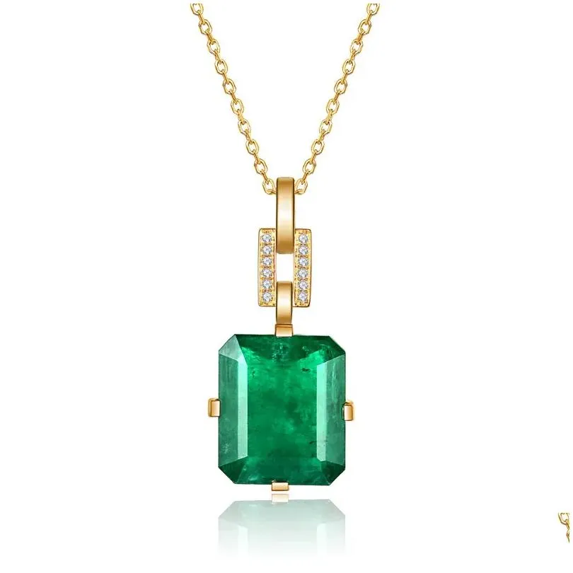 Jewelry Pendant Necklaces Foydjew Gold Plated Simation Emerald Zircon Womens Color Treasure Jewelry Neck Accessories Drop Delivery Wed Dhyah