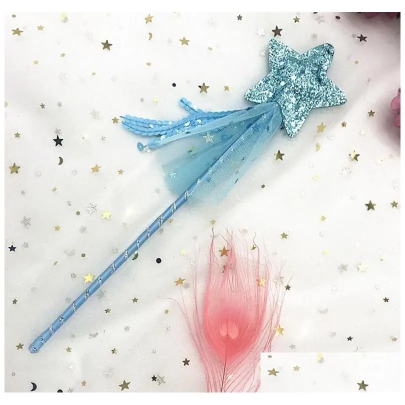 fairy glitter magic wand with sequins tassel party favor kids girls princess dress-up costume scepter role play birthday holiday gift bag