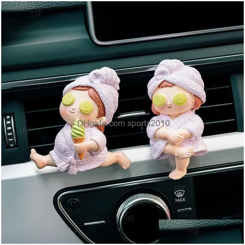 Interior Decorations Car Air Outlet Clip Cute Spa Girl Action Figures Fragrance Decoration Accessories Girls Giftsinterior Drop Deliv Dhxvh