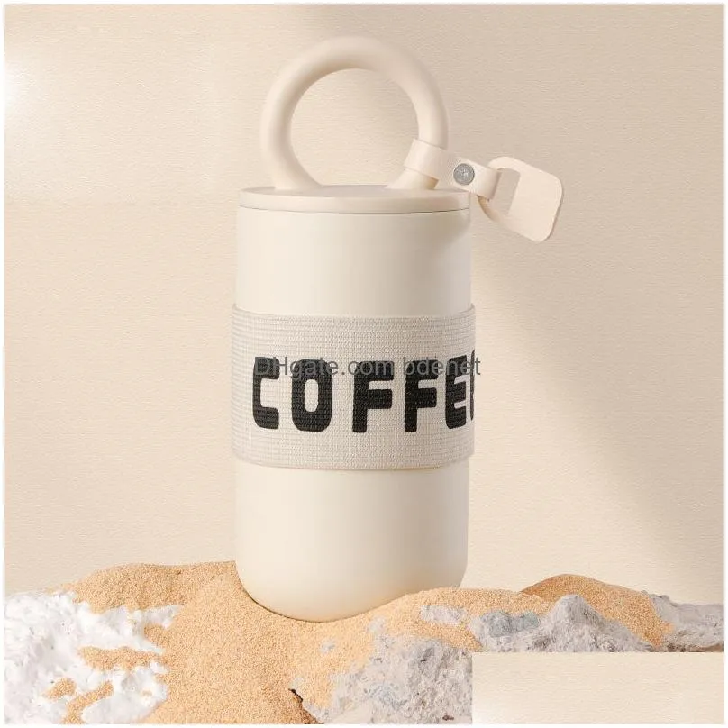 Tumblers Exquisite Stainless Steel Coffee Mug Vacuum Flask Lovely Men Women Lovers Small Portable Traveling Cup Outdoor Drop Delivery Dhwfu