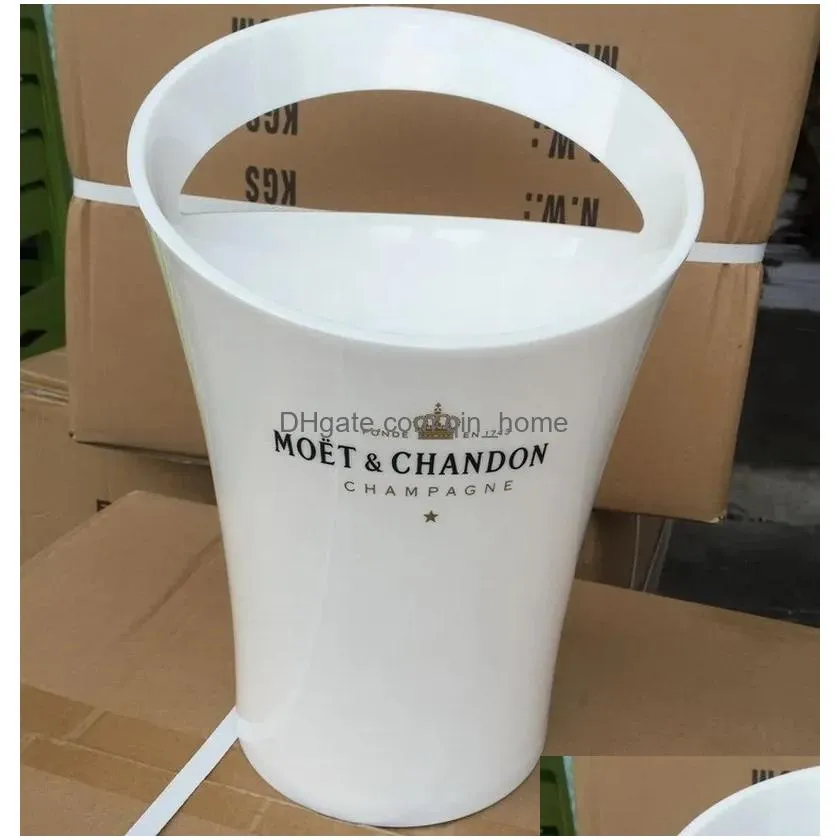 ice imperial champagne white gold lettering acrylic goblets glasses with 3l ice bucket