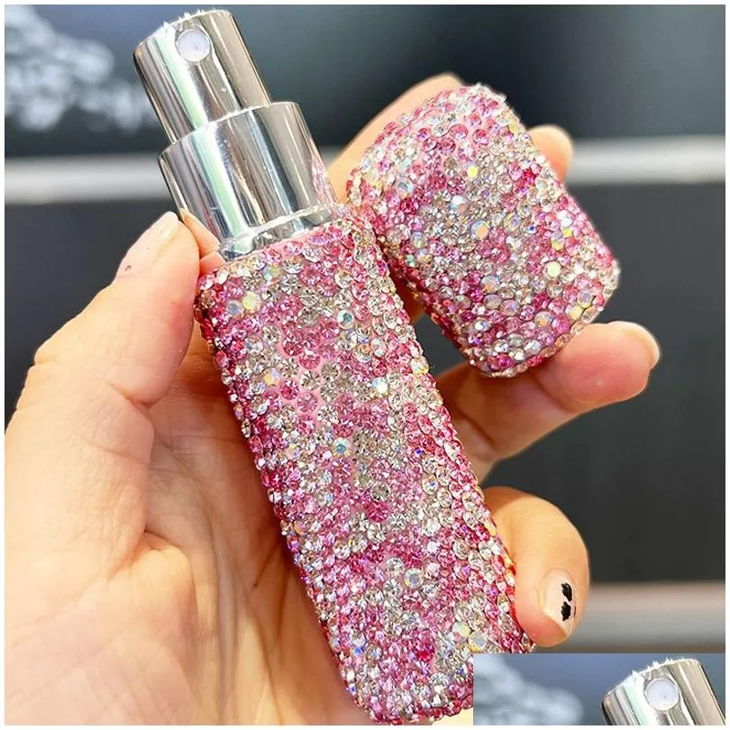 Perfume Bottle Diamond Set Per Divided Bottle Vacuum Press Sample 10Ml Makeup Travel Mini Small Spray Wholesale21 Drop Delivery Health Dh4Qn