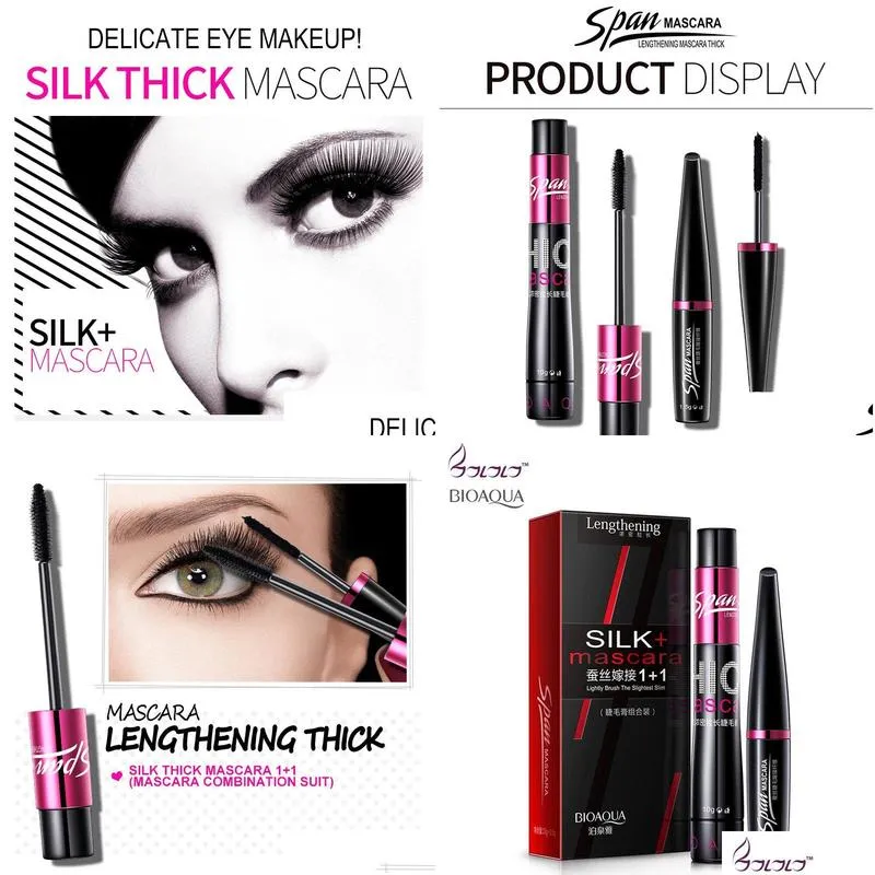 Mascara Bioaqua 2 In 1 False Eyelashes Add 3D Fiber Makeup Lengthening Volume Express Maquiagem Eyelash Drop Delivery Health Beauty E Dh46V