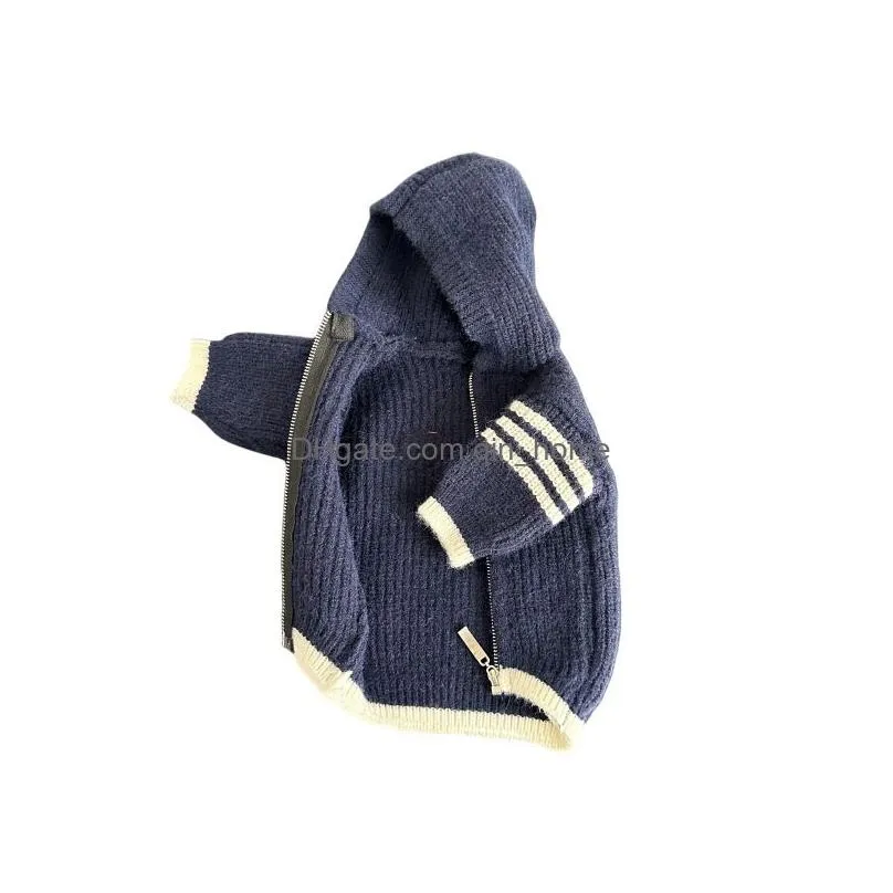 dog clothing winter luxury designer love labeling pet sweater sleeve stripe contrast grey white navy sweater schnauzer fadou cat pet