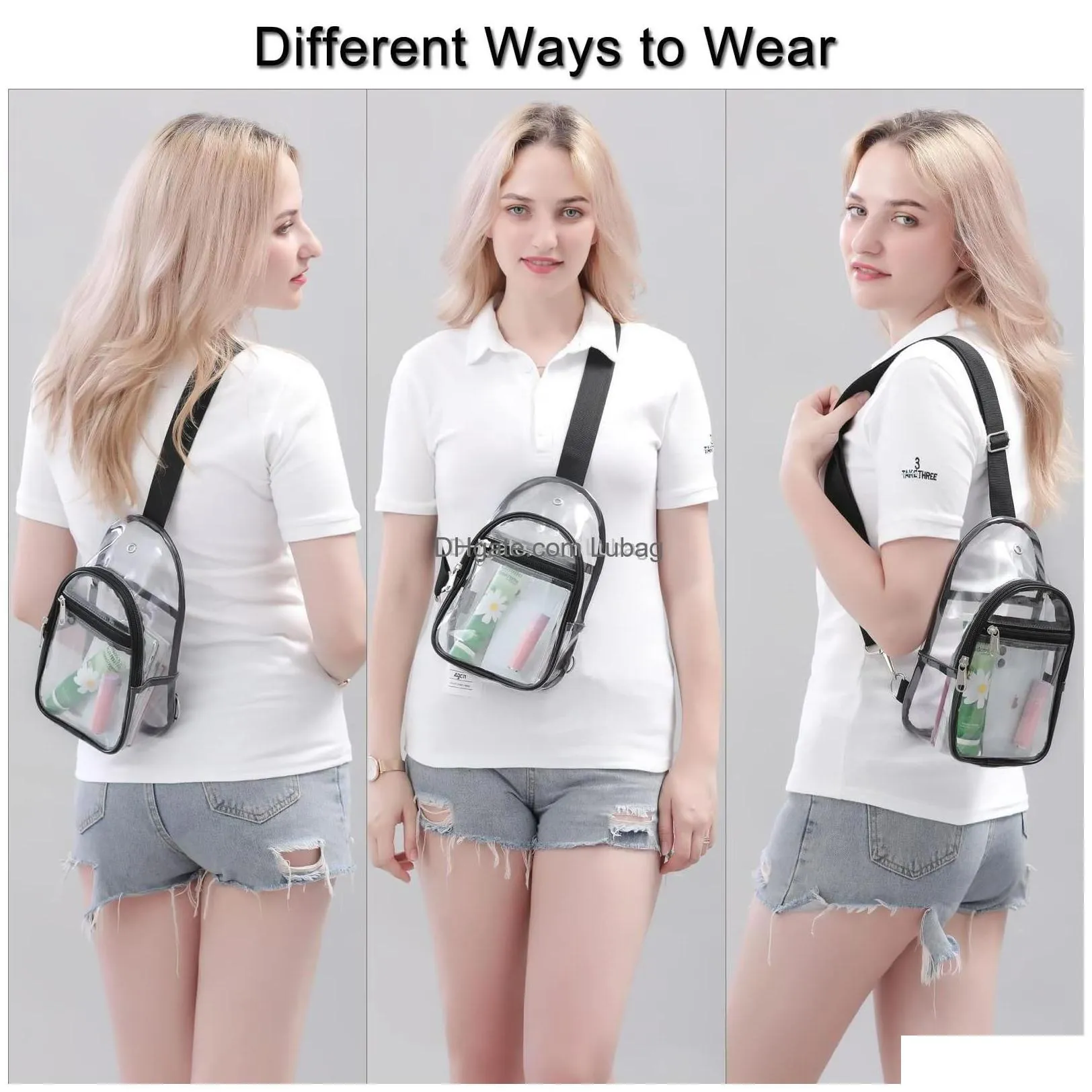 other bags clear sling bag stadium appd small chest backpack crossbody for men women black drop delivery pvc clear sport waterproof