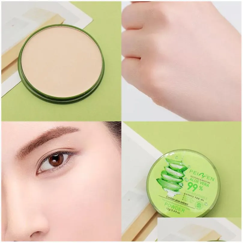 Face Powder Aloe Vera 99% Contour Powder Soothing Moisture Thin Breathable Pressed Powderr Oil-Control Moisturizing Natural Er Face Ma Dh76Q