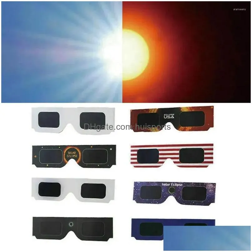 telescope 50pcs/lot solar eclipse glasses safe 3d paper lentes vr viewing protects eyes random color