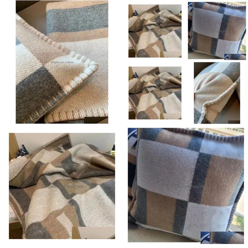 2022 blankets and cushion gray h thick home sofa good quailty cushion blanket 130 170cm top selling big size wool lot colors