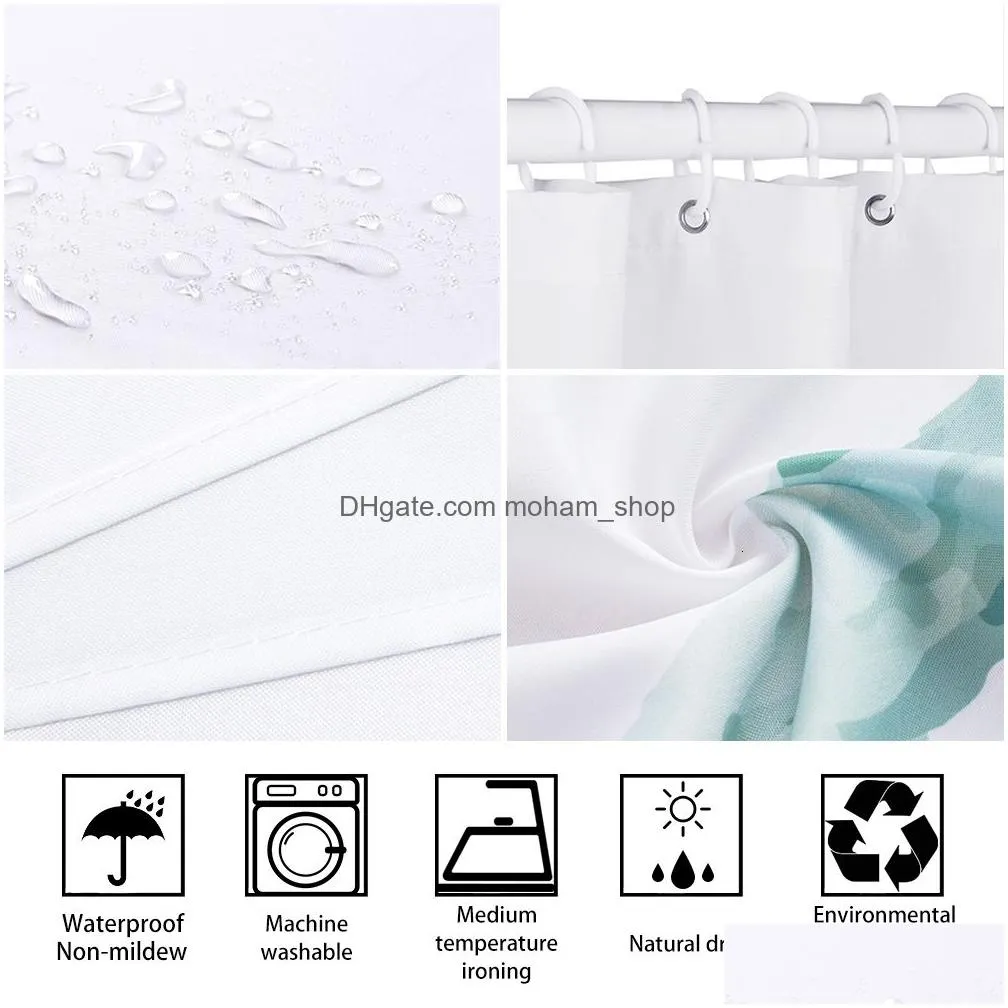 shower curtains 3d beautiful flower tree printing bathroom curtain polyester waterproof belt hook home decoration shower curtain