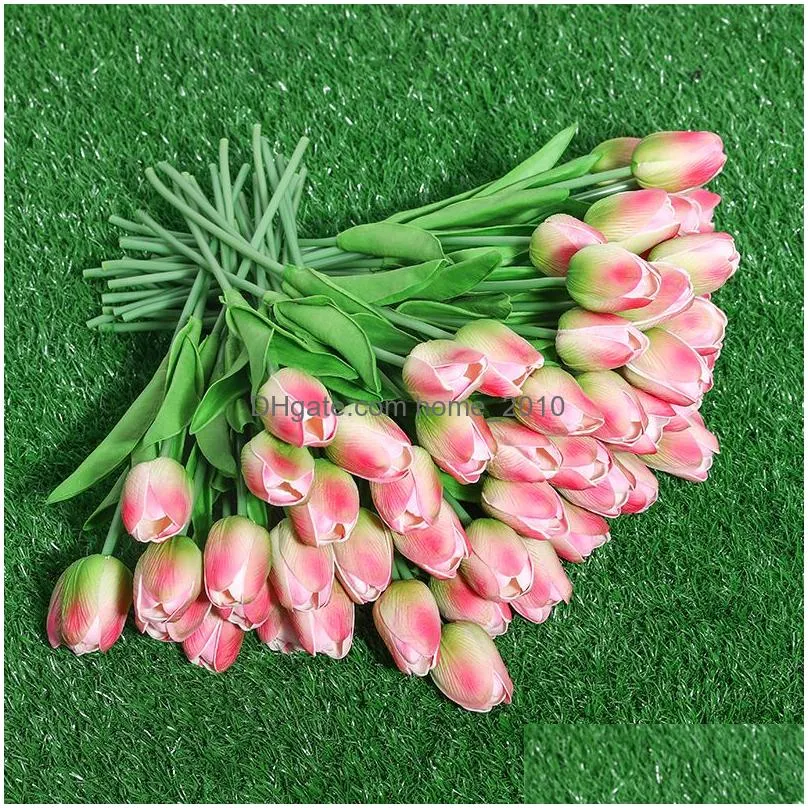 wreaths 31pieces artificial flowers branch tulip real touch flowers latex tulips flower artificial bouquet fake flower bridal bouquet