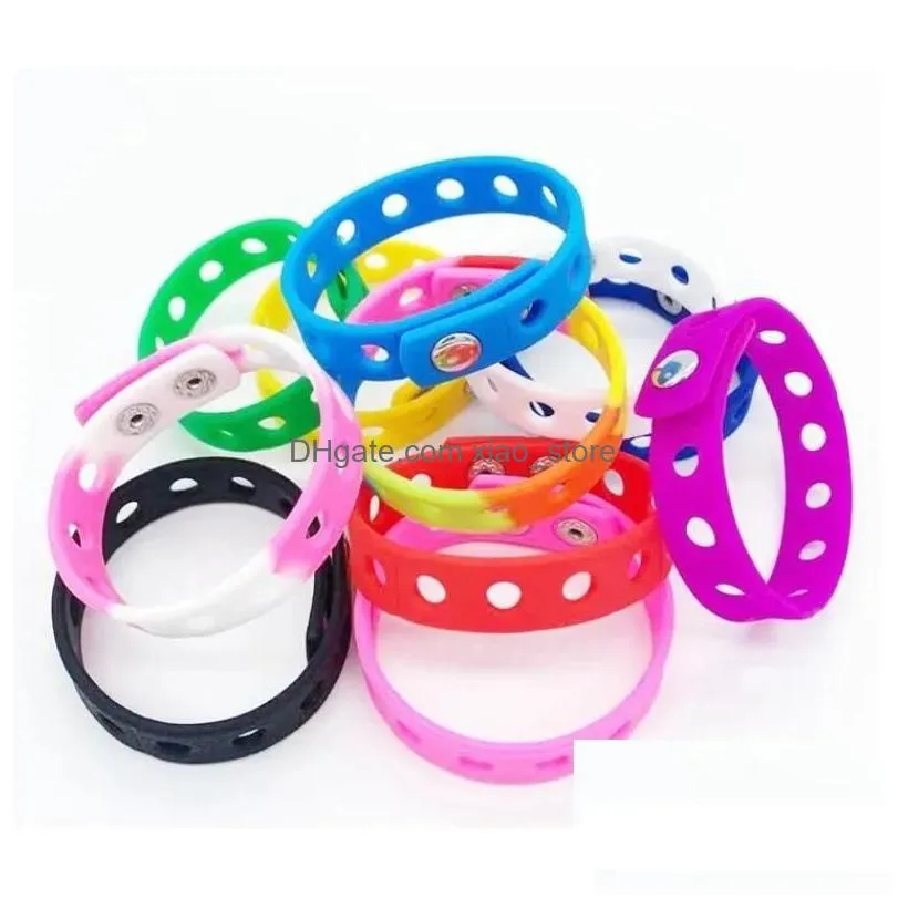 charm bracelets sile bracelet wristband 21cm fit shoe clog buckle accessory party favor gift fashion jewelry 15 colors wholesale dro